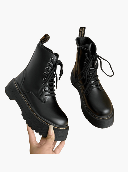 Eline Damen Plateaustiefel Leder Komfort