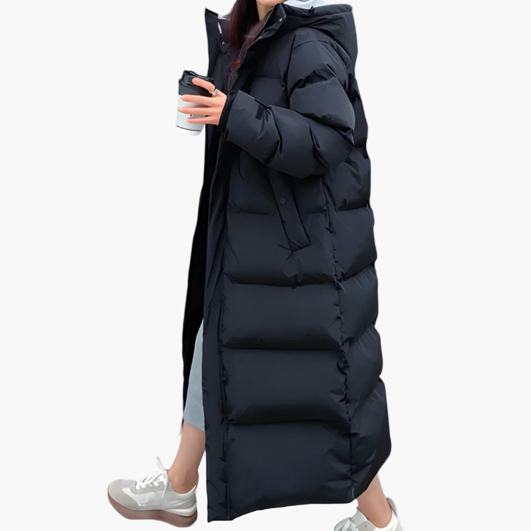 Damen Wintermantel Lang Kapuzenpuffer Mantel Warm