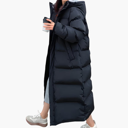 Damen Wintermantel Lang Kapuzenpuffer Mantel Warm