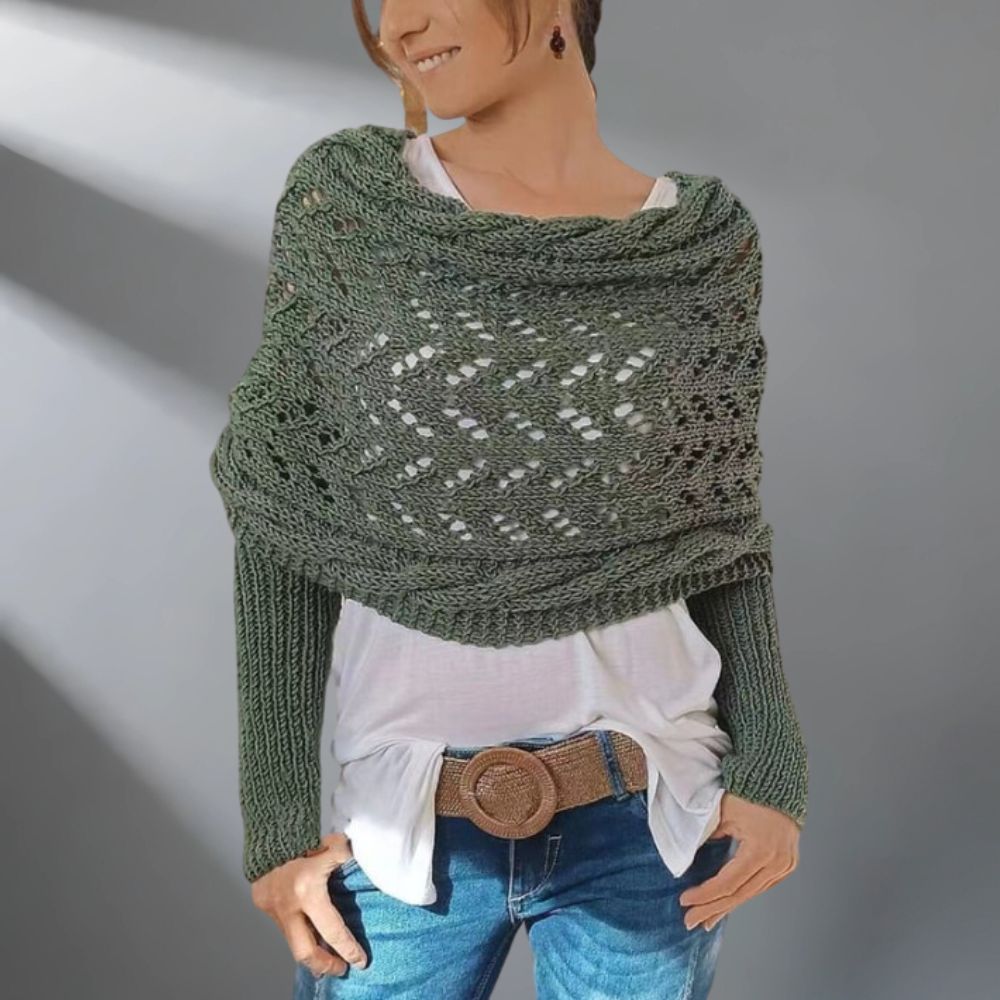 Damen Strick-Schal Weich Grau - Norvielle