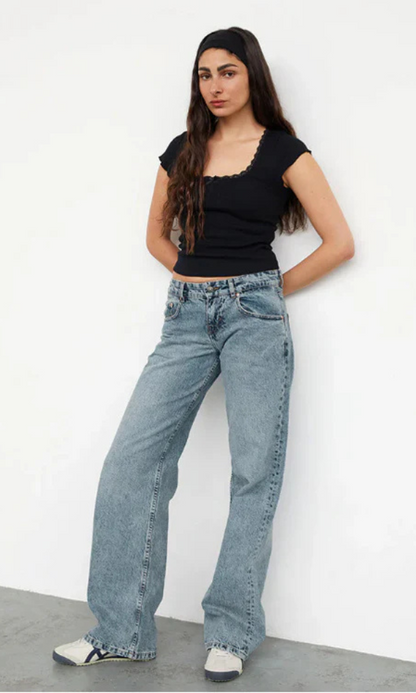 Damen Baggy Jeans Stretch Lang