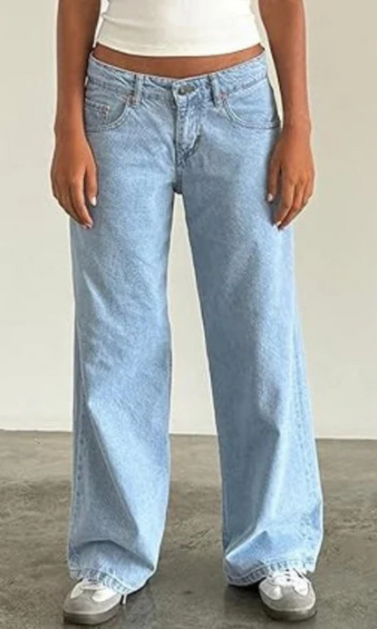 Damen Baggy Jeans Stretch Lang