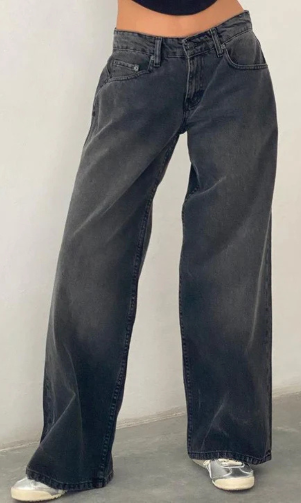 Damen Baggy Jeans Stretch Lang