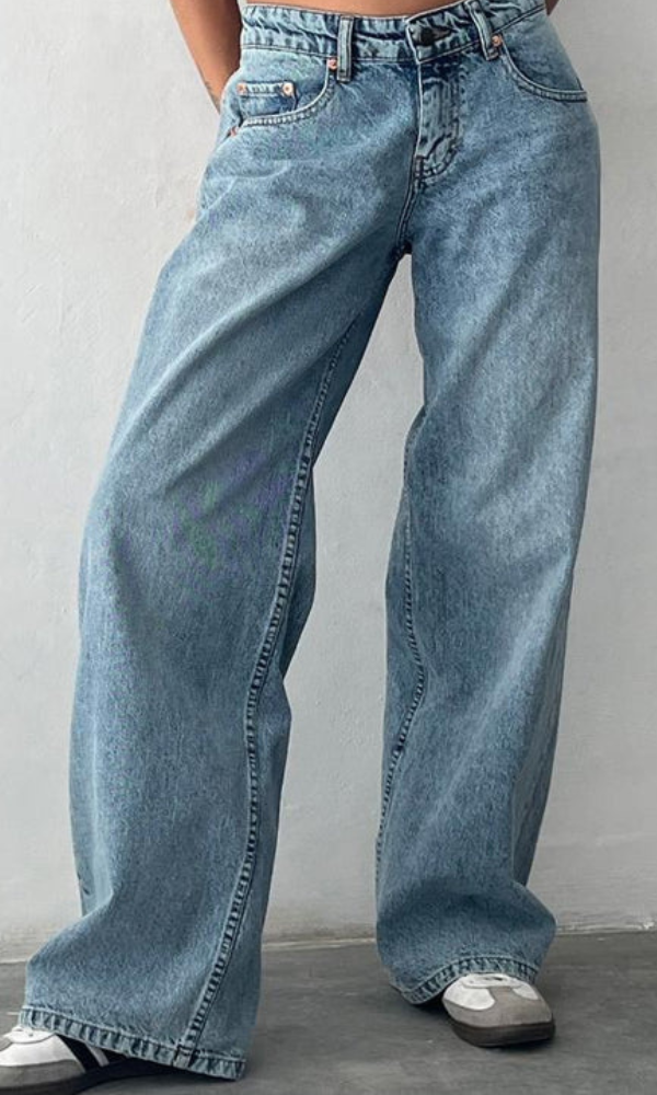 Damen Baggy Jeans Stretch Lang