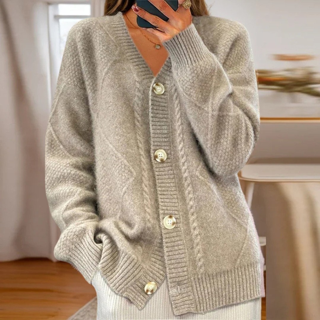 Éloise Damen Kabelmuster Cardigan