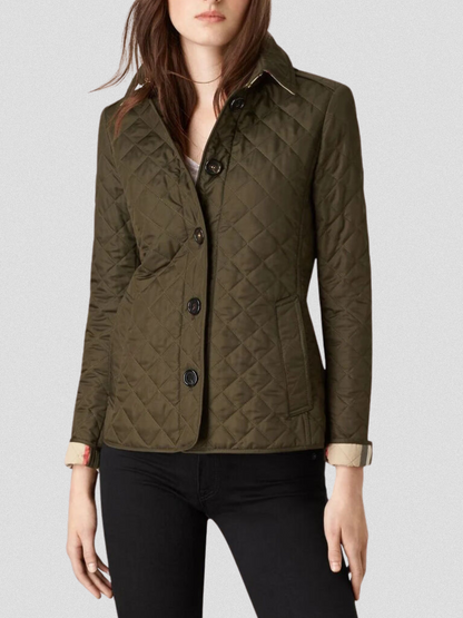 Damen Übergangsjacke Steppjacke Mit Taillenriegel Modern