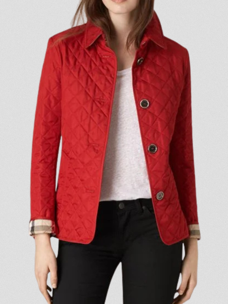 Damen Übergangsjacke Steppjacke Mit Taillenriegel Modern