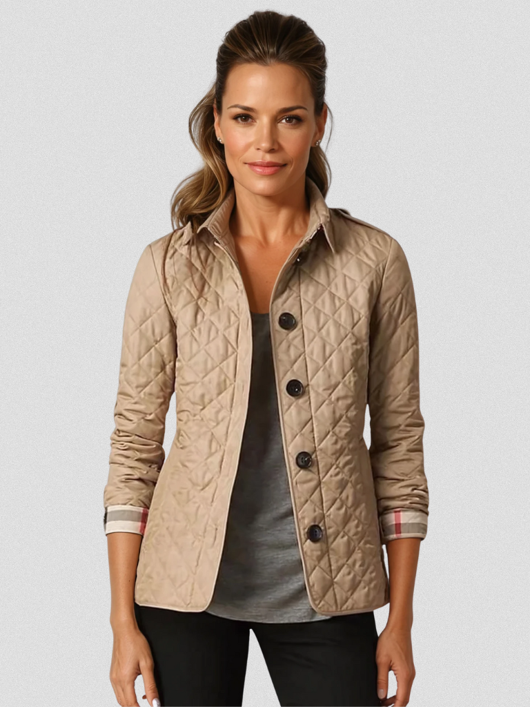 Damen Übergangsjacke Steppjacke Mit Taillenriegel Modern