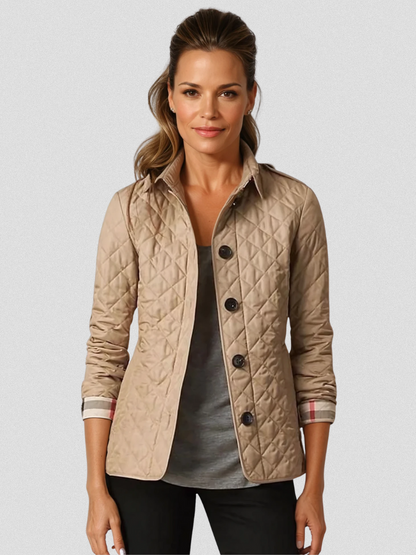 Damen Übergangsjacke Steppjacke Mit Taillenriegel Modern