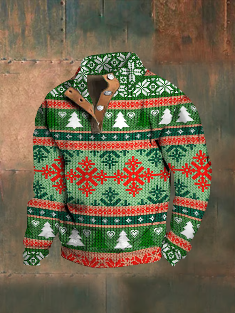 Weihnachtspullover Damen Schneeflocken Baumwolle Weiß - Norvielle