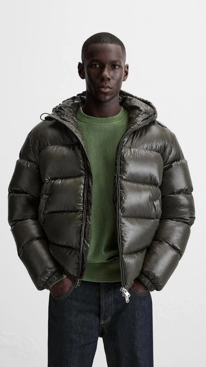 Herren Daunenjacke Kapuze Leicht Warm