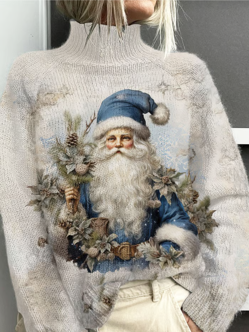 Damen Weihnachtspullover Vintage Weihnachtsmann - Norvielle