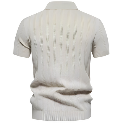 Herren Polo-Shirt Atmungsaktives Baumwolle Sommerweiß