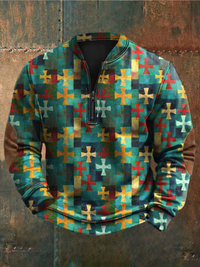 Herren Pullover Geometrisches Muster - Norvielle