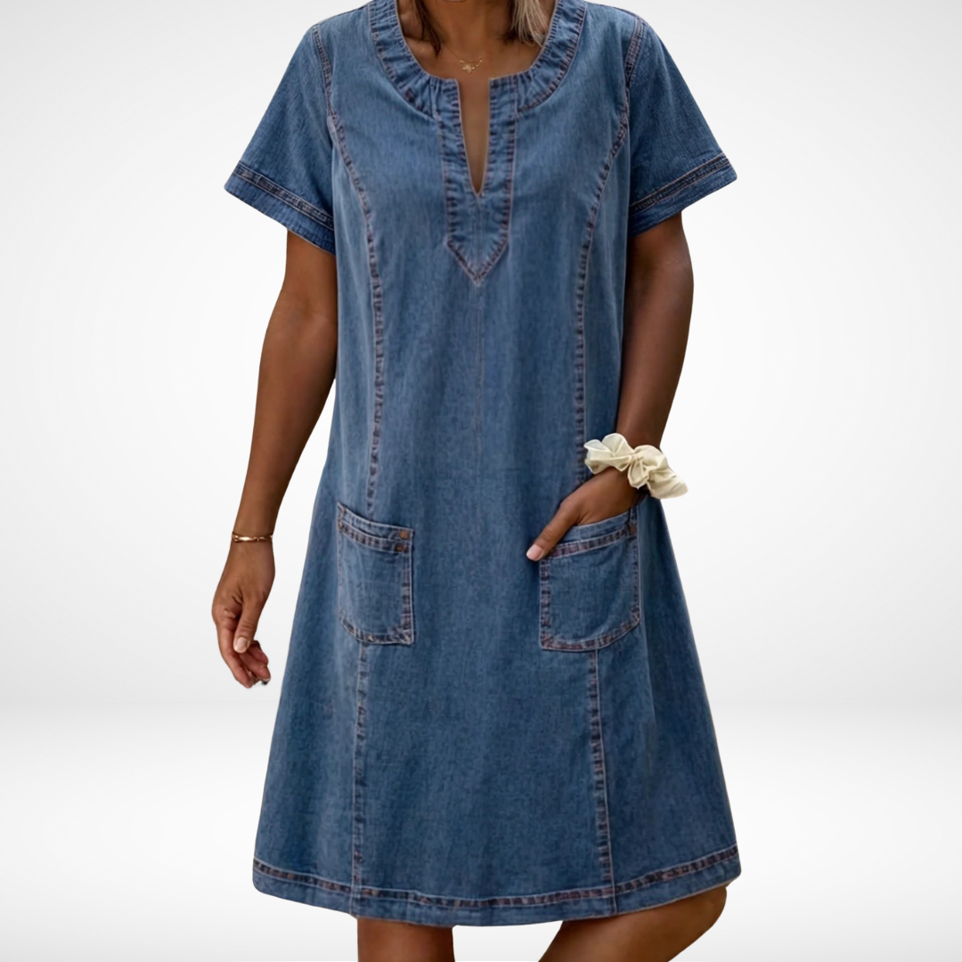 Damen Sommerkleid Lässig Mit Taschen