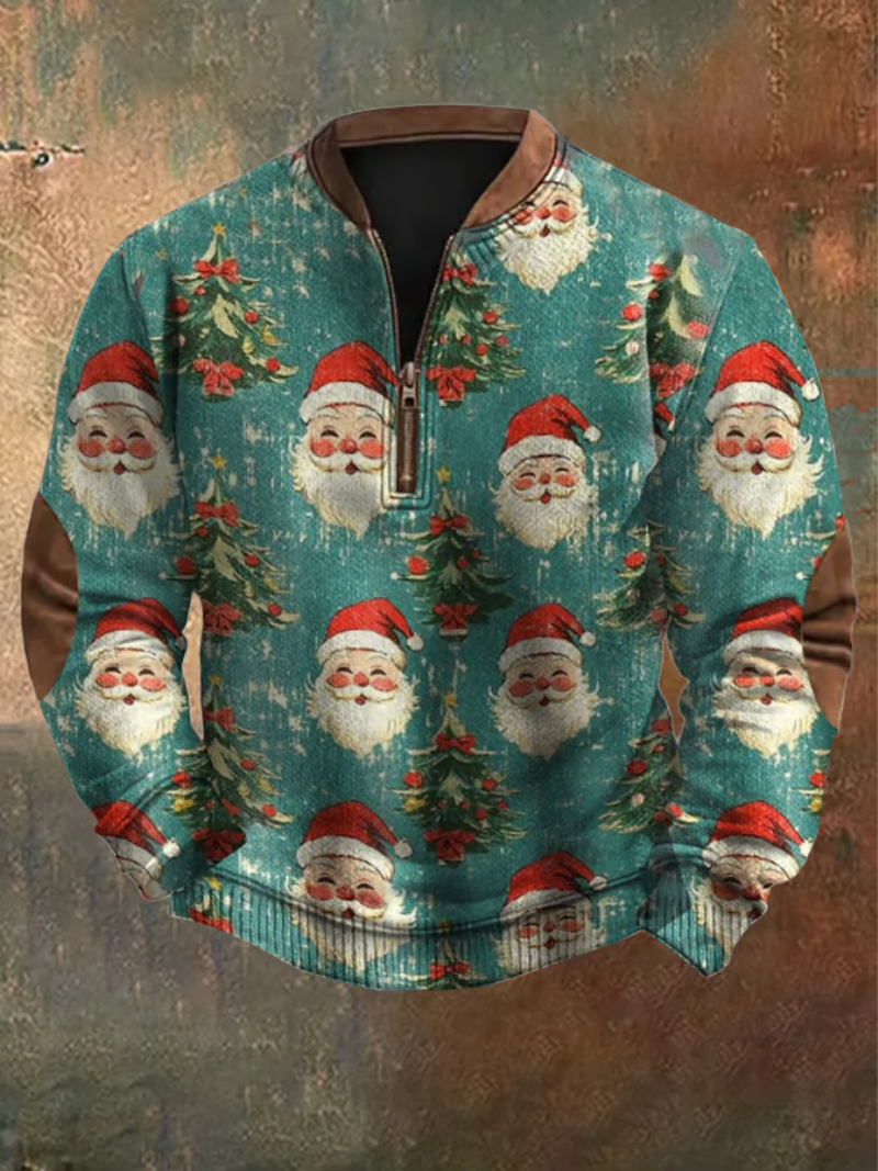 Weihnachtspullover Weihnachtsmann-Print - Norvielle