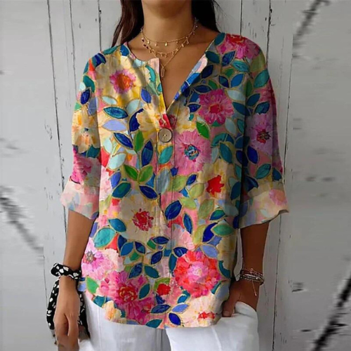 Damen Bluse aus Baumwolle Weiß - Norvielle