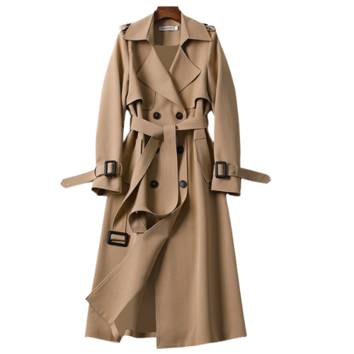 Damen Langmantel Winter Elegant Schwarz - Norvielle