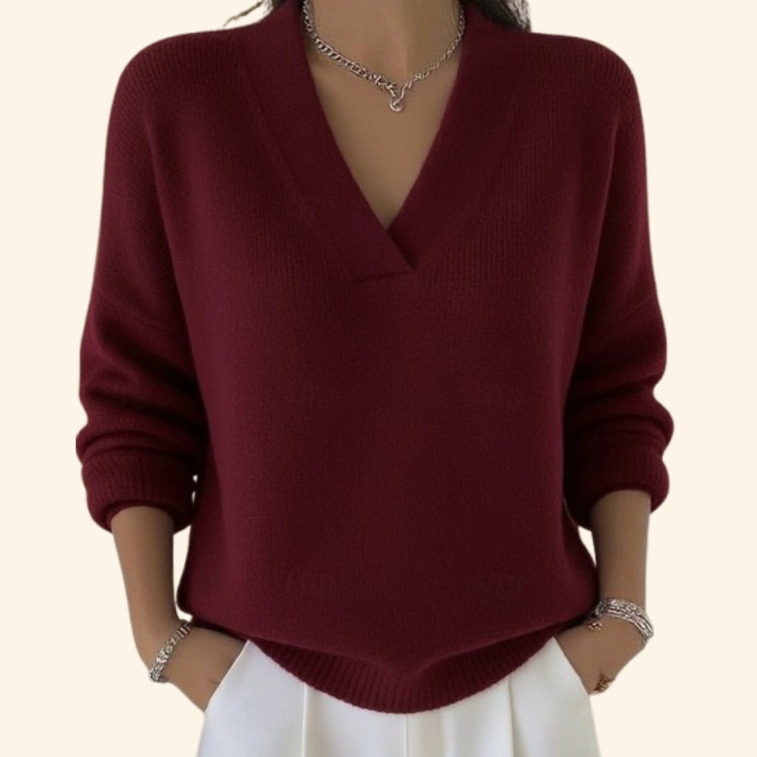 Damen V-Ausschnitt Pullover - Norvielle