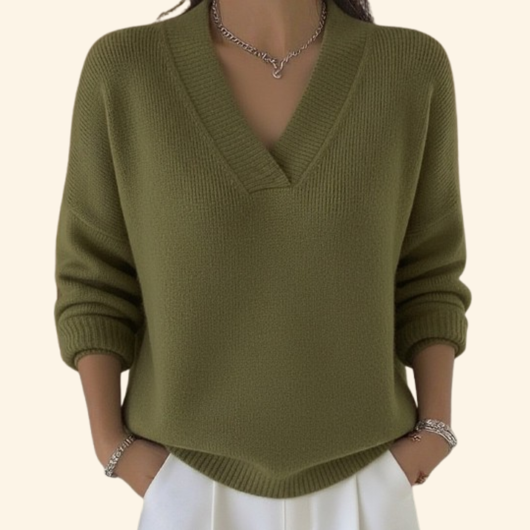 Damen V-Ausschnitt Pullover