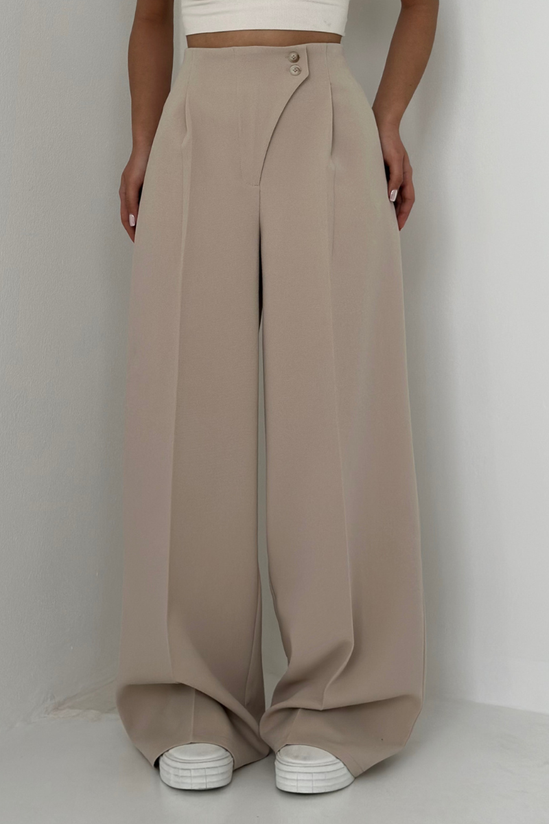 Damen Baggyhose Hochtailliert Weitbein