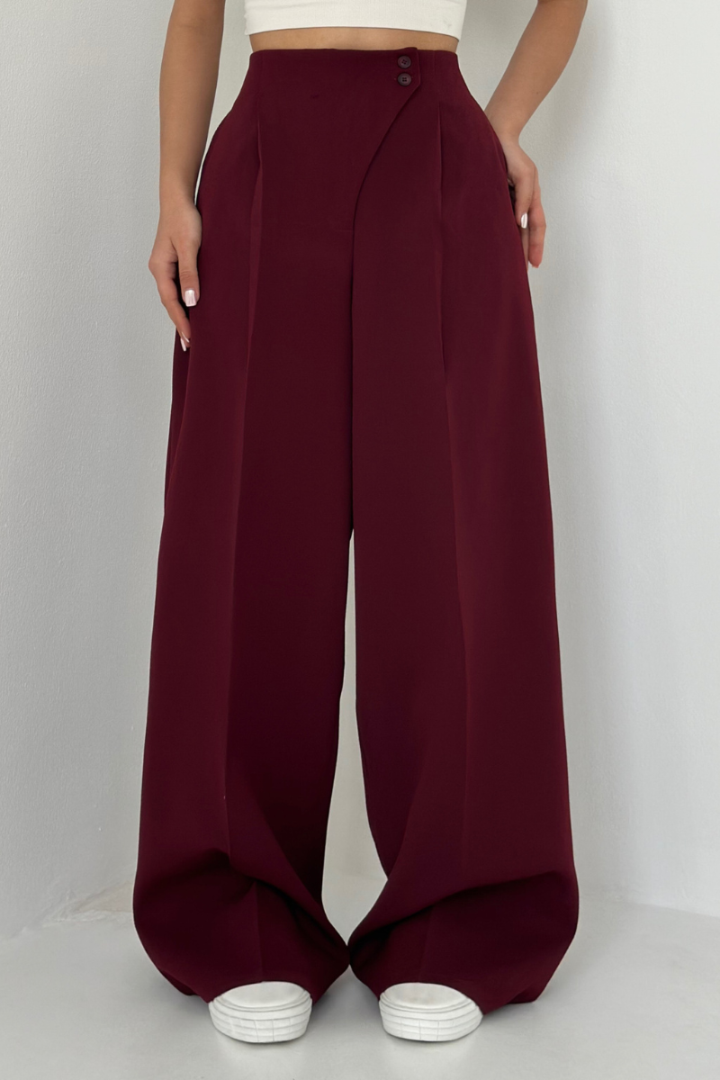 Damen Hochtaillenhose Baggy Weitbein