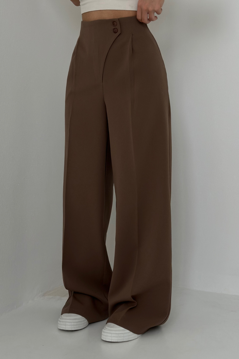 Damen Hochtaillenhose Baggy Weitbein - Norvielle