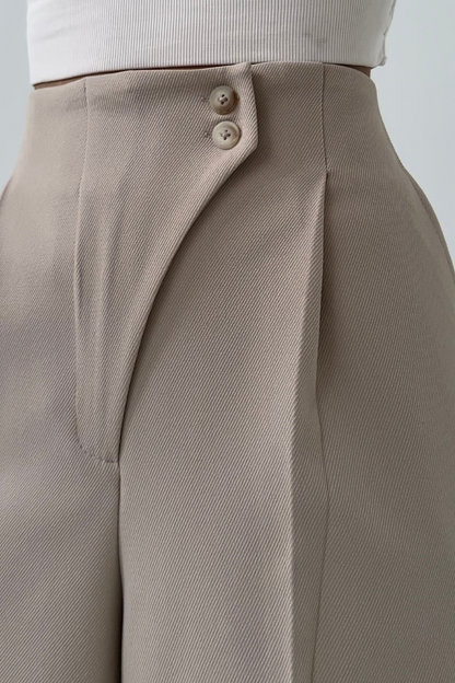 Damen Hochtaillenhose Baggy Weitbein