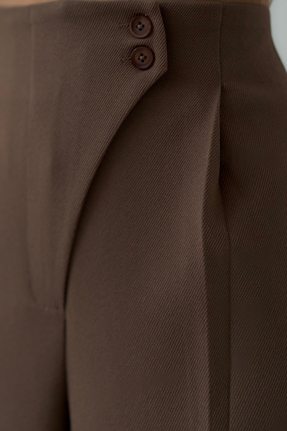 Damen Baggyhose Hochtailliert Weitbein
