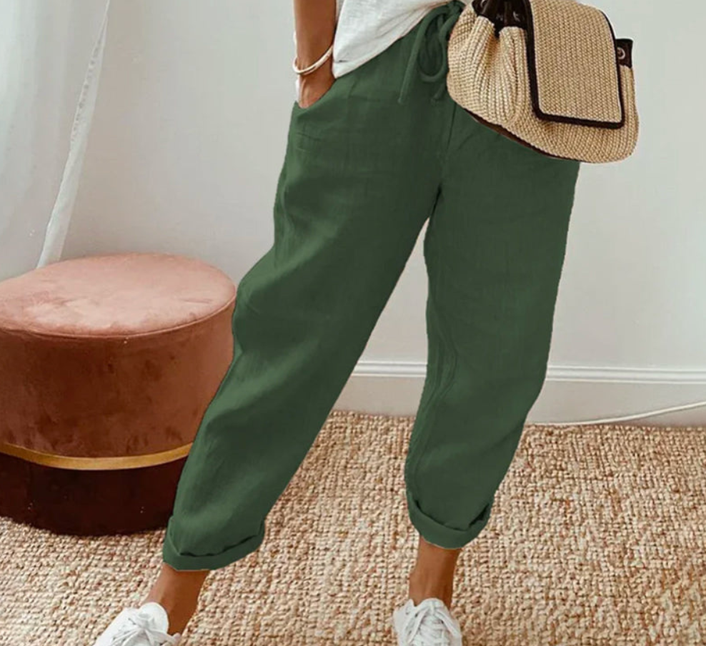 Damen Leichte Hosen Bequem Stretch