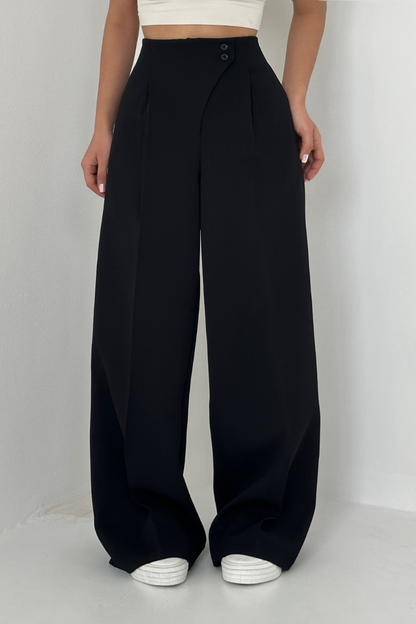 Damen Hochtaillenhose Baggy Weitbein