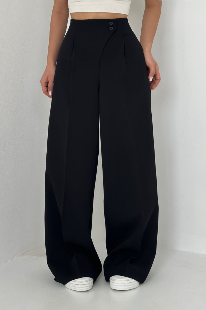 Damen Baggyhose Hochtailliert Weitbein