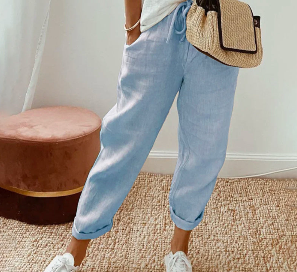 Damen Leichte Hosen Bequem Stretch