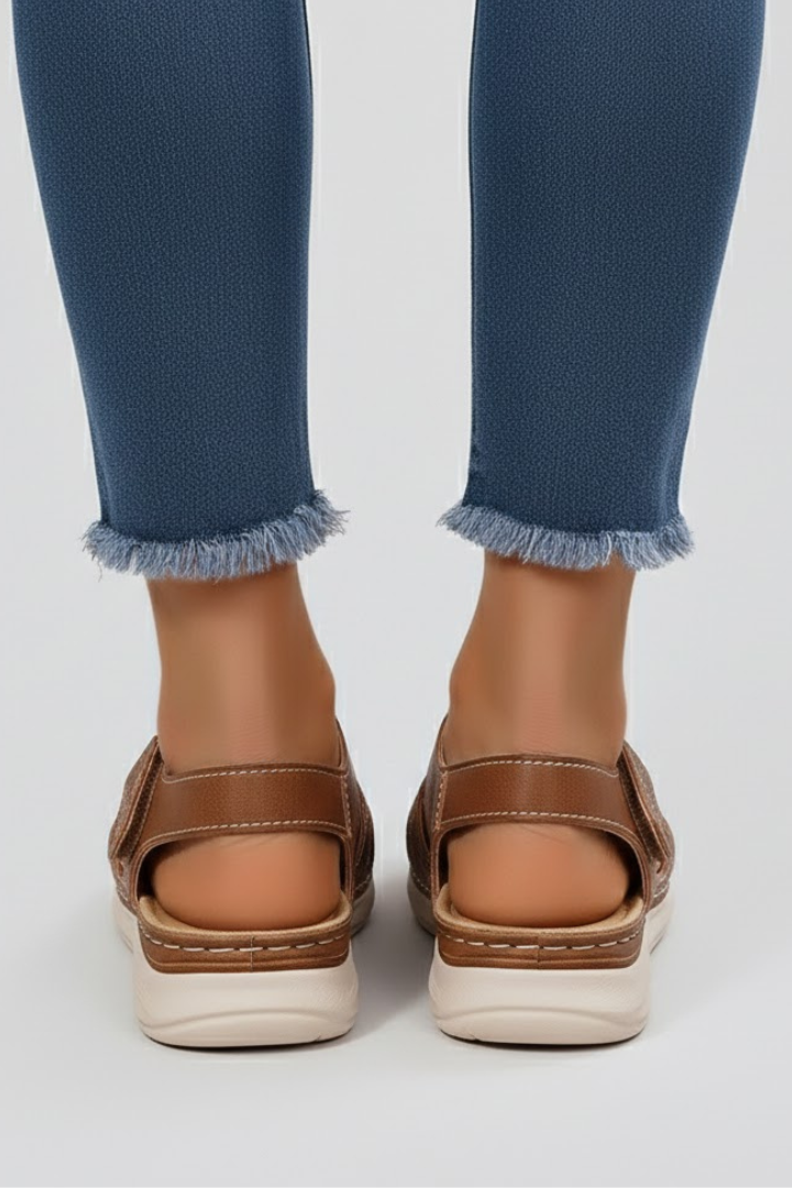 Damen Riemchensandalen Offene Spitze