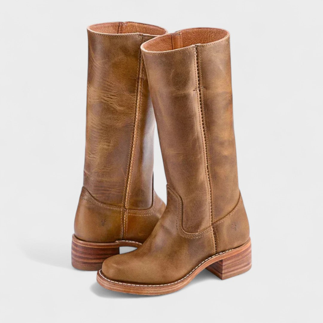 Damen Cowboy Stiefefeletten Plateau