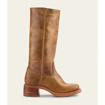 Lulu Damen Stiefel Eckige Spitze Hoher Schaft Stabiler Absatz
