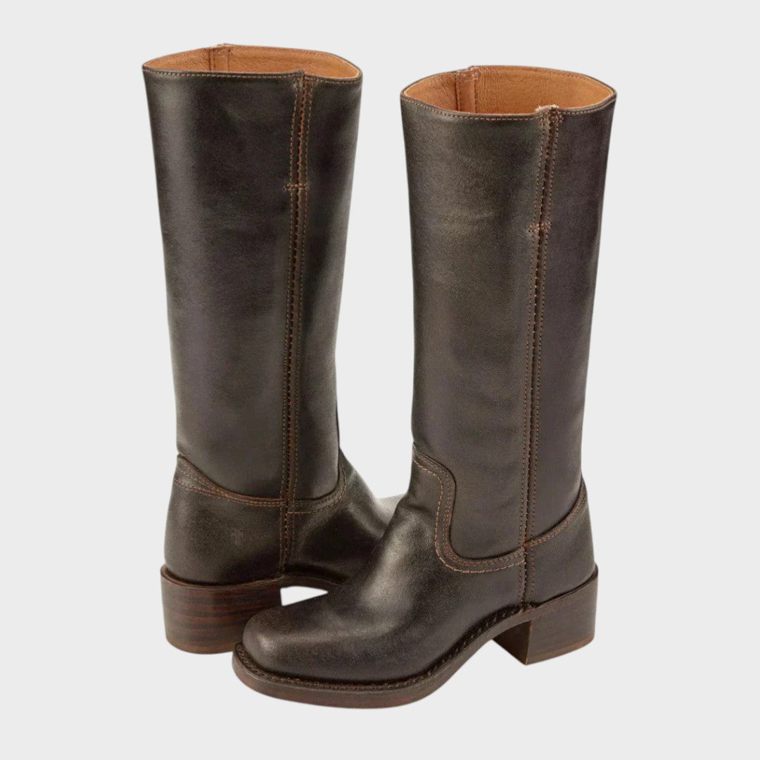 Damen Cowboy Stiefefeletten Plateau - Norvielle