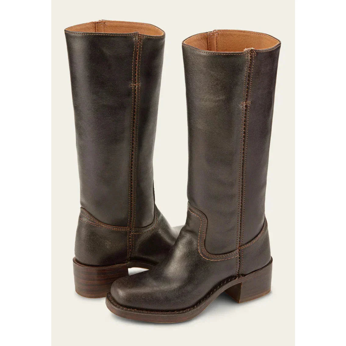 Lulu Damen Stiefel Eckige Spitze Hoher Schaft Stabiler Absatz