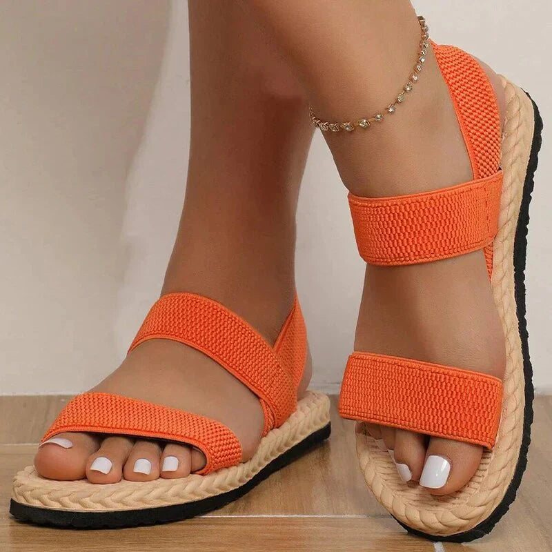 Norvielle Damen Sandalen Gewebt Beige
