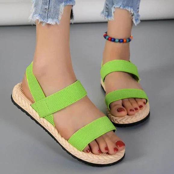 Norvielle Damen Sandalen Gewebt Beige