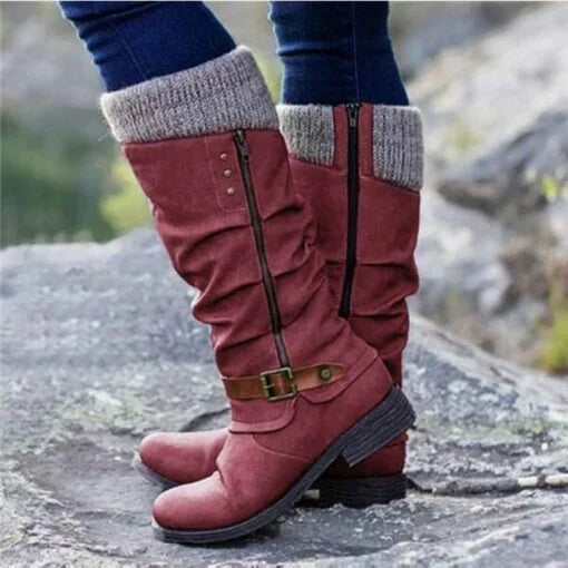 Damen Orthopädische Stiefel Wadenlang Bequem - Norvielle