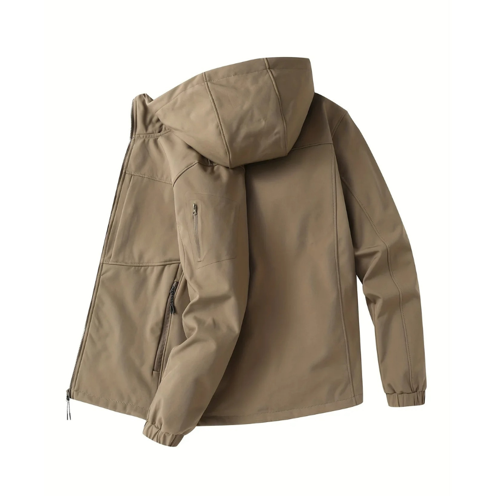Herren Outdoor-Jacke Fleece Gefüttert Winddicht Mit Kapuze - Norvielle