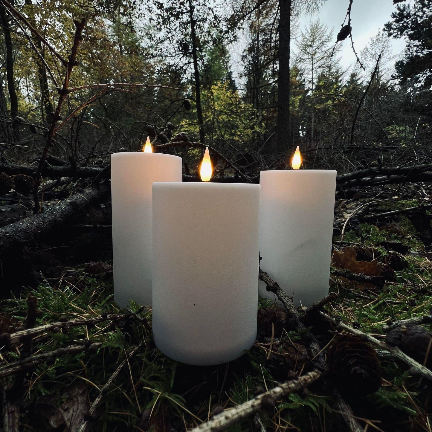 LED Kerzen Set Flammenlos Säulenkerzen