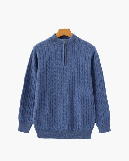 Damen Zopfmuster Pullover & Wildleder Loafer 2-teiliges Outfit