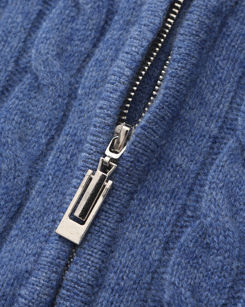 Damen Zopfmuster Pullover & Wildleder Loafer 2-teiliges Outfit