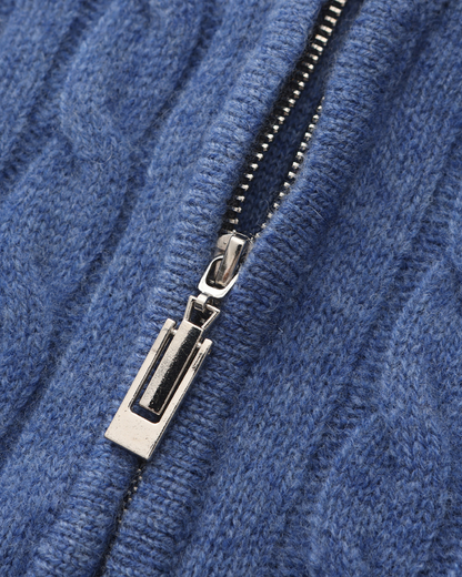 Damen Zopfmuster Pullover & Wildleder Loafer 2-teiliges Outfit