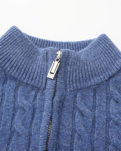 Damen Zopfmuster Pullover & Wildleder Loafer 2-teiliges Outfit