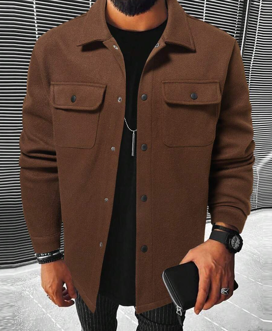 Herren Overshirt Knöpfe Finn