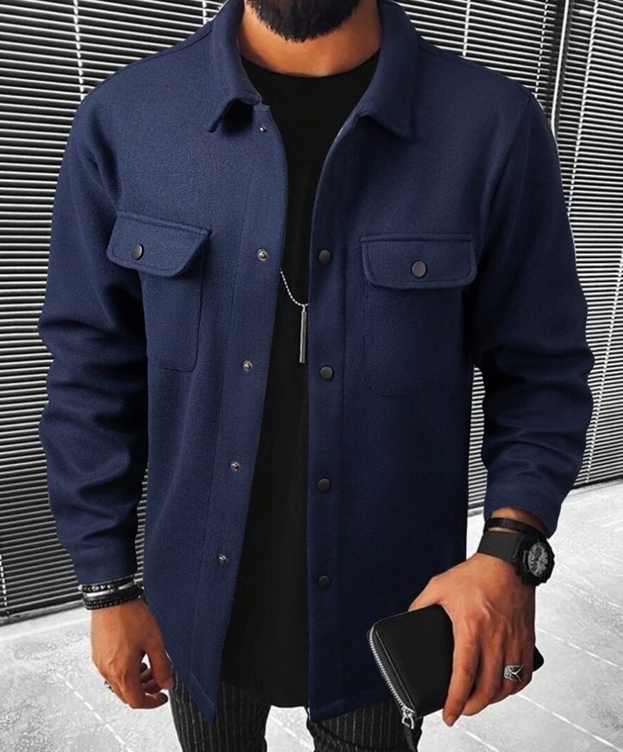Herren Overshirt Knöpfe Finn