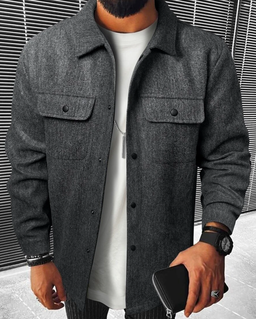 Herren Overshirt Knöpfe Finn